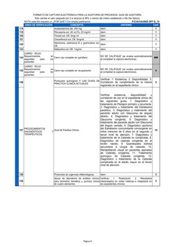 Página 8
FORMATO DE CAPTURA ELECTRÓNICA PARA LA AUDITORÍA DE PROCESOS. GUÍA DE AUDITORÍA.
Sólo cambie el valor asignado por 0