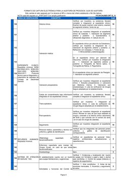 Página 9
FORMATO DE CAPTURA ELECTRÓNICA PARA LA AUDITORÍA DE PROCESOS. GUÍA DE AUDITORÍA.
Sólo cambie el valor asignado por 0