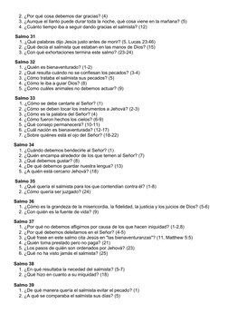 2. ¿Por qué cosa debemos dar gracias? (4)
3. ¿Aunque el llanto puede durar toda la noche, qué cosa viene en la mañana? (5)
4.