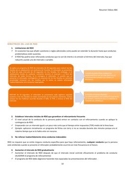 Resumen Vídeos ABA
DIRECTRICES DEL USO DE RDO
1.
Limitaciones del RDO

En ocasiones hay que añadir cuestiones o reglas adici