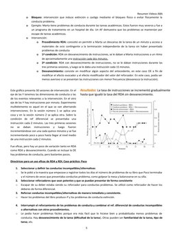 Resumen Vídeos ABA
o
Bloqueo: intervención que induce extinción o castigo mediante el bloqueo físico o evitar físicamente la