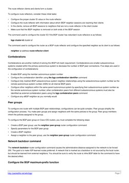 http://packetlife.net/wiki/bgp/ (http://packetlife.net/wiki/bgp/)
Page 7
The route reflector clients and clients form a clust