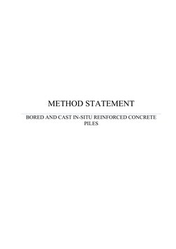 Bored Pile Construction Method Statement | PDF | Deep Foundation ...