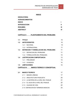 PROYECTO DE INVESTIGACION
SEMINARIO DE TESIS
4
INDICE
DEDICATORIA