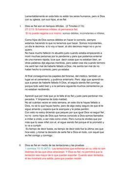Lamentablemente en esta lista no están los seres humanos, pero si Dios
con su iglesia, con sus hijos, el es fiel. 
I.
Dios es