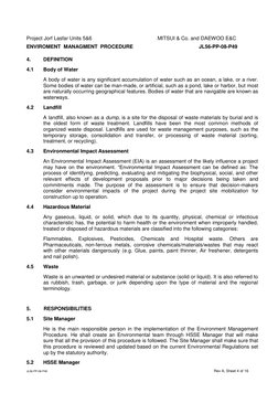 Project Jorf Lasfar Units 5&6                                              MITSUI & Co. and DAEWOO E&C 
ENVIROMENT  MANAGMENT