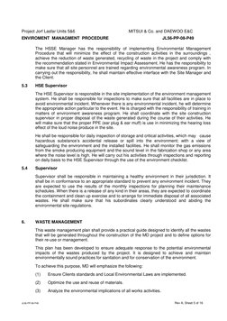 Project Jorf Lasfar Units 5&6                                              MITSUI & Co. and DAEWOO E&C 
ENVIROMENT  MANAGMENT