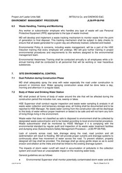 Project Jorf Lasfar Units 5&6                                              MITSUI & Co. and DAEWOO E&C 
ENVIROMENT  MANAGMENT
