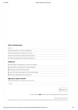 Brickwork Method Statement Guide | PDF | Brick | Civil Engineering