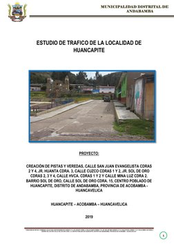 “CREACIÓN DE PISTAS Y VEREDAS, CALLE SAN JUAN EVANGELISTA CDRAS 2 Y 4, JR. HUANTA CDRA. 3, CALLE CUZCO CDRAS 1 Y 2, JR