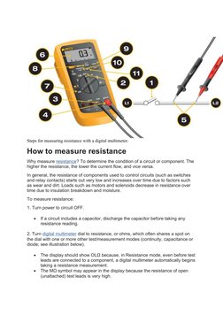 Steps for measuring resistance (https://www.fluke.com/en/learn/best-practices/measurement-basics/electricity/what-is-resistan