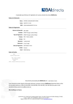 Banco Angolano de Investimentos, SA | Sede Social: Complexo Garden Towers, Torre BAI, Travessa Ho Chi Minh, Maianga, C.P 6022