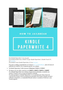 Para Kindle Paperwhite 4, lea esta guía. 
Para Kindle Kindle Oasis, Kindle Voyage, Kindle Paperwhite 3, Kindle Touch 2/3,