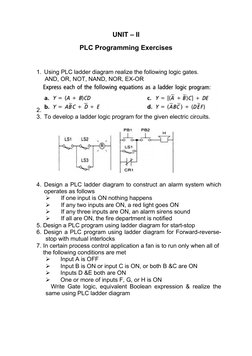 PLC Programming Exercises and Solutions | PDF | Programmable Logic ...