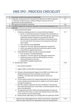 SME IPO Process Checklist | PDF | Initial Public Offering | Business Law