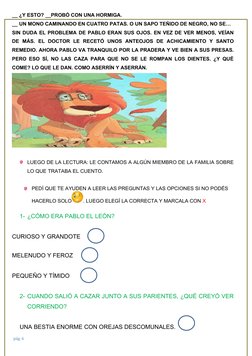 __ ¿Y ESTO? __PROBÓ CON UNA HORMIGA.
__ UN MONO CAMINANDO EN CUATRO PATAS. O UN SAPO TEÑIDO DE NEGRO, NO SE…
SIN DUDA EL PROB