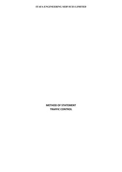 ITAFA ENGINEERING SERVICES LIMITED
METHOD OF STATEMENT
TRAFFIC CONTROL
