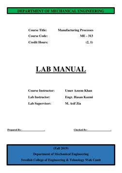Prepared By:  
 
 
. 
 
 
 
Checked By:  
 
 
. 
 
Course Title: 
 
Manufacturing Processes