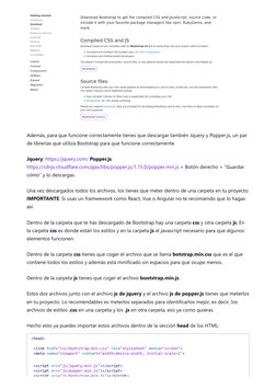 Además, para que funcione correctamente tienes que descargar también Jquery y Popper.js, un par
de librerías que utiliza Boot