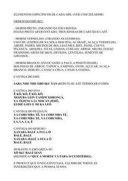 ELEMENTOS ESPECÍFICOS DE CADA ODU (VER COM ZELADOR)
ORDEM DO EBÓ IKÚ:
- MORIM PRETO: (TIRANDO DA ESCURIDÃO)
FEIJÃO PRETO AFER
