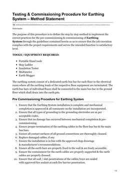 Testing and Commissioning Procedure For Earthing System Method ...