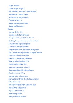 Activity reports overview
 Usage analytics
 Enable usage analytics
 Get the latest version of usage analytics
 Navigate and