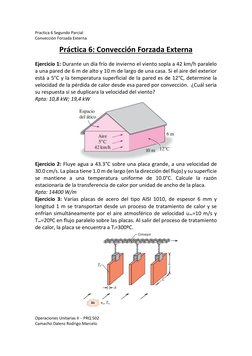Practica 6 Segundo Parcial 
Convección Forzada Externa 
Operaciones Unitarias II – PRQ 502 
Camacho Dalenz Rodrigo Marcelo 
P
