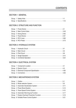 CONTENTS
CONTENTS
SECTION 1  GENERAL
SECTION 1  GENERAL
Group   1  Safety Hints - - - - - - - - - - - - - - - - - - - - - - -