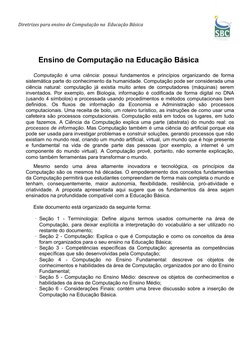 Diretrizes para ensino de Computação na  Educação Básica             
 
                                 
 
Ensino de Compu