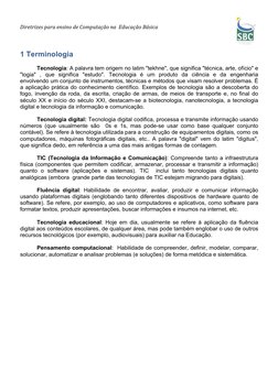 Diretrizes para ensino de Computação na  Educação Básica             
 
                                 
 
1 Terminologia