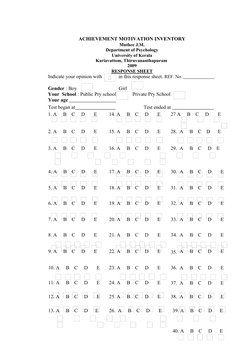 Achievement Motivation Inventory Scale | PDF | Motivation | Motivational