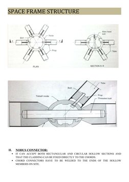 SPACE FRAME STRUCTURE
II.
NODUS CONNECTOR:
 
 

IT  CAN  ACCEPT  BOTH  RECTANGULAR  AND  CIRCULAR HOLLOW  SECTIONS  AND
THAT