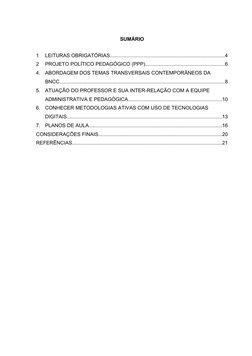 SUMÁRIO
1
LEITURAS OBRIGATÓRIAS..................................................................................4
2
PROJETO