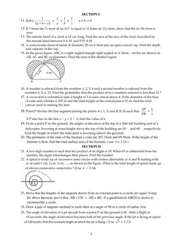 Class 10 Mathematics Exam Paper | PDF | Circle | Area