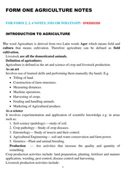 Form One Agriculture Notes PDF | PDF | Weathering | Soil
