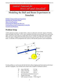 Ball and Beam Control in Simulink | PDF | Nonlinear System | Control Theory
