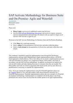 SAP Activate Methodology Overview | PDF | Software Development Process ...