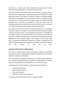 producción de un modelo nuevo. Estas modificaciones producen tiempos muertos
(tiempo de producción perdido) en una línea de m