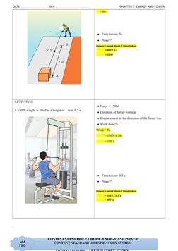 DATE: ______________      DAY: ____________________                                          CHAPTER 7: ENERGY AND POWER