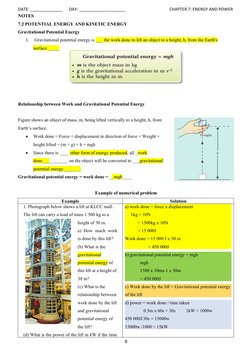 DATE: ______________      DAY: ____________________                                          CHAPTER 7: ENERGY AND POWER
NOTE