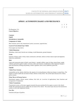 FACULTY OF DESIGN AND INNOVATION 
 B.DES IN AUTOMOTIVE AND PRODUCT DESIGN 
2017-
2018 
 
 
14 | P a g e  
 
     APD103: AUTO