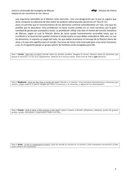 Lectura continuada del evangelio de Marcos                                                           abp   Diócesis de Vitori
