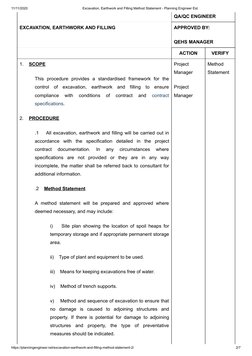 Excavation, Earthwork and Filling Method Statement - Planning Engineer ...