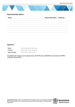 Business Continuity Test Report Template | PDF