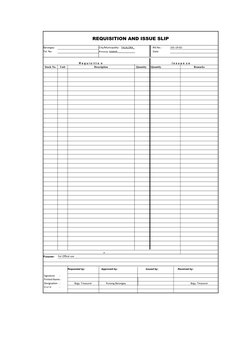 Requisition and Issue Slip Template | PDF