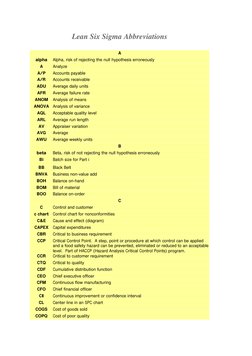 Sigma Alpha Riss Lean Six Sigma Acronyms Guide | PDF | Standard Deviation | Six Sigma
