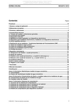NORMA CHILENA 
NCh3274/1:2012
 
© INN 2012 - Todos los derechos reservados 
i
 
Contenido 
Página
 
Preámbulo ...............