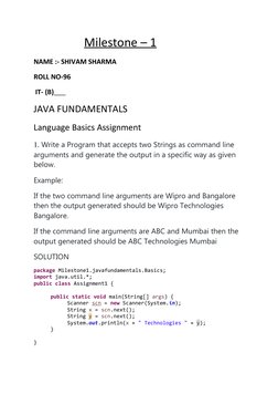 Wipro Milestone 1 Java Assignments | PDF | Method (Computer Programming ...