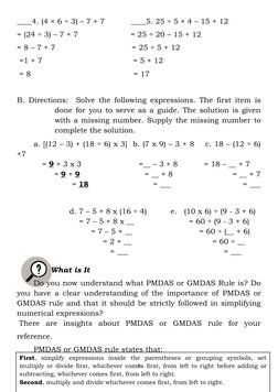 Pmas Math GMDAS and PMDAS Operations Guide | PDF | Multiplication | Bracket