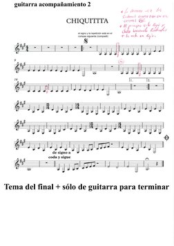 FRPSDVVLJXLHQWHFRPSDV
HOVLJQR\ODUHSHWLFLyQHVWiHQHO
Tema del final + sólo de guitarra para terminar
guitarra acomp